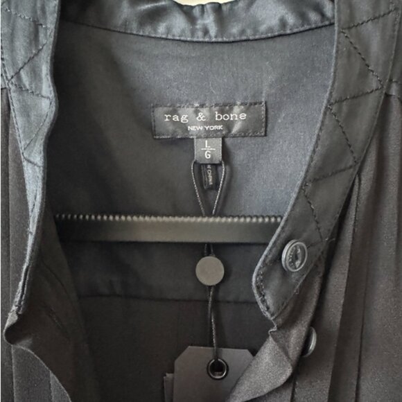 Rag & Bone Sarah Classic-Fit Plissé Sleeveless Silk Shirtdress - Picture 7 of 10